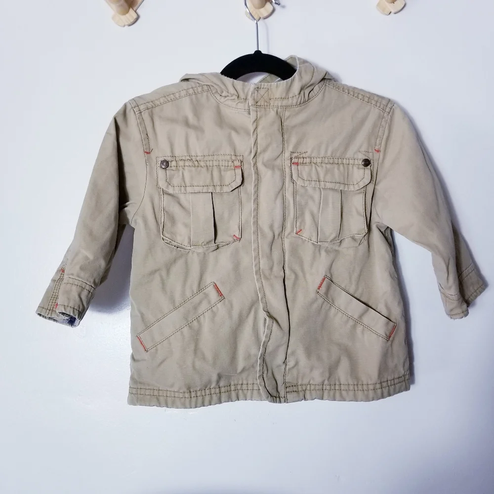 GENUINE KIDS FROM OSHKOSH TAN UTILITY JACKET SIZE 12 MONTHS